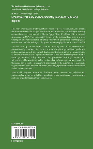 Produktbild: Groundwater Quality and Geochemistry in Arid and Semi-Arid Regions