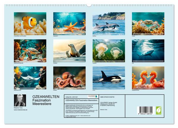 Produktbild: OZEANWELTEN Faszination Meerestiere (hochwertiger Premium Wandkalender 2026 DIN A2 quer), Kunstdruck in Hochglanz