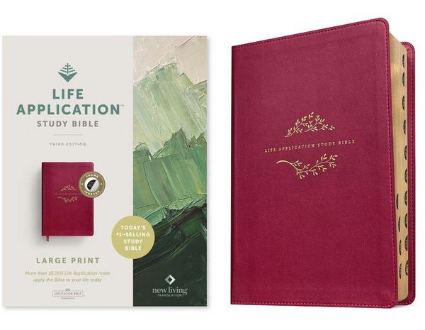 Produktbild: NLT Life Application Study Bible, Third Edition, Large Print (Red Letter, Leatherlike, Berry, Indexed)