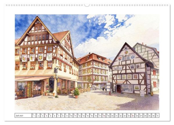 Produktbild: Historische Altst&auml;dte in Th&uuml;ringen (hochwertiger Premium Wandkalender 2027 DIN A2 quer), Kunstdruck in Hochglanz