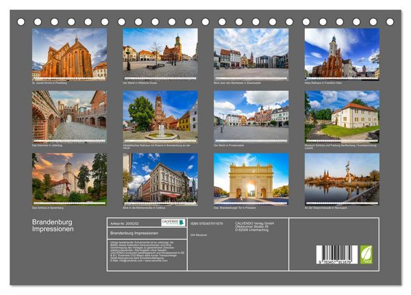 Produktbild: Brandenburg Impressionen (Tischkalender 2026 DIN A5 quer), CALVENDO Monatskalender