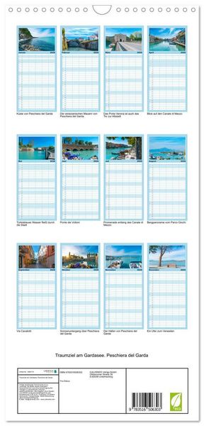 Produktbild: Familienplaner 2026 - Traumziel am Gardasee. Peschiera del Garda mit 5 Spalten (Wandkalender, 21 x 45 cm) CALVENDO