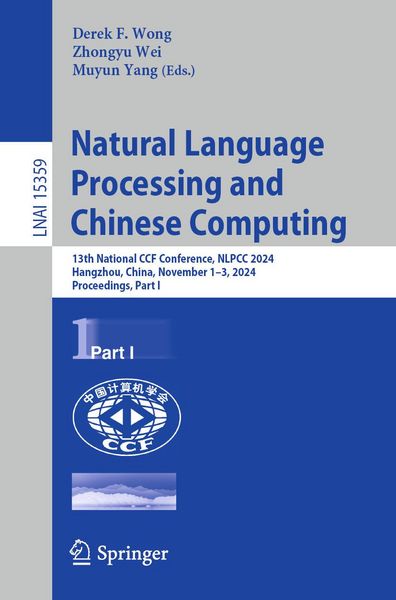 Produktbild: Natural Language Processing and Chinese Computing