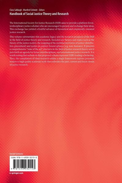Produktbild: Handbook of Social Justice Theory and Research