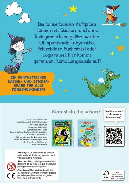 Produktbild: Meine fantastischen Sticker-R&auml;tsel f&uuml;r die Ferien