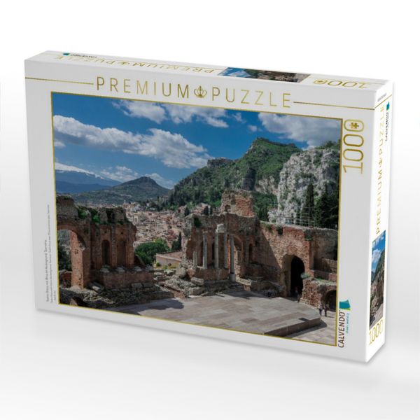 Produktbild: CALVENDO Puzzle Teatro Greco mit &Auml;tna im Hintergrund, Taormina | 1000 Teile Lege-Gr&ouml;&szlig;e 64x48cm Foto-Puzzle f&uuml;r gl&uuml;ckliche Stunden