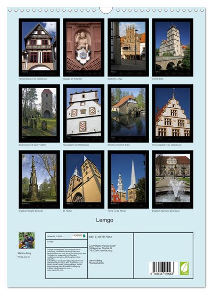 Produktbild: Lemgo (Wandkalender 2026 DIN A3 hoch), CALVENDO Monatskalender