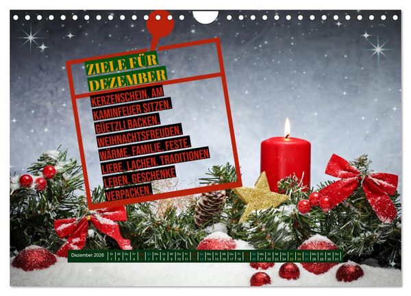 Produktbild: ZIELE Monat f&uuml;r Monat (Wandkalender 2026 DIN A4 quer), CALVENDO Monatskalender