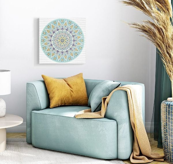 Produktbild: Diamond Painting "Diamantane Mandala Set 5", hellblau / taupe / wei&szlig;