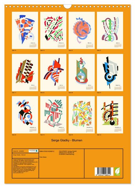 Produktbild: Serge Gladky - Blumen (Wandkalender 2026 DIN A3 hoch), CALVENDO Monatskalender
