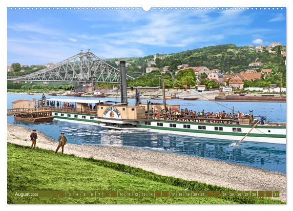 Produktbild: Historisches Dresden um 1900 - Fotos restauriert und koloriert (hochwertiger Premium Wandkalender 2026 DIN A2 quer), Kunstdruck in Hochglanz