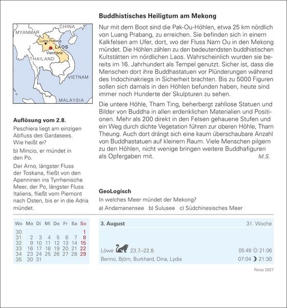 Produktbild: Reise Tagesabrei&szlig;kalender 2027 - Kulturkalender - St&auml;dte, Menschen, Landschaften