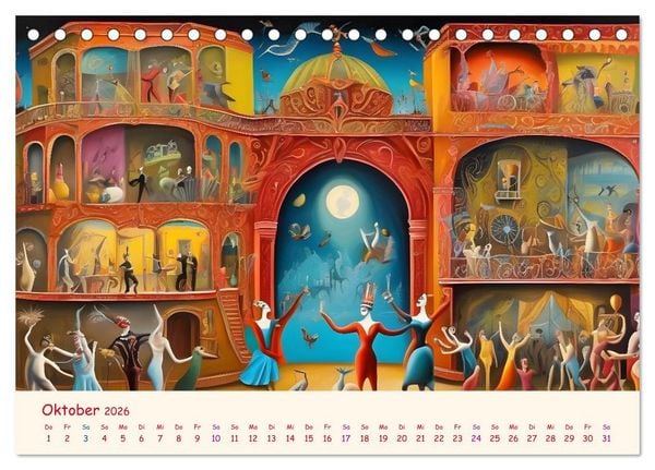 Produktbild: Absurdes Theater - In surrealen Traumwelten versinken (Tischkalender 2026 DIN A5 quer), CALVENDO Monatskalender