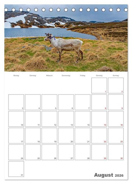 Produktbild: Norwegen - Reiseplaner (Tischkalender 2026 DIN A5 hoch), CALVENDO Monatskalender