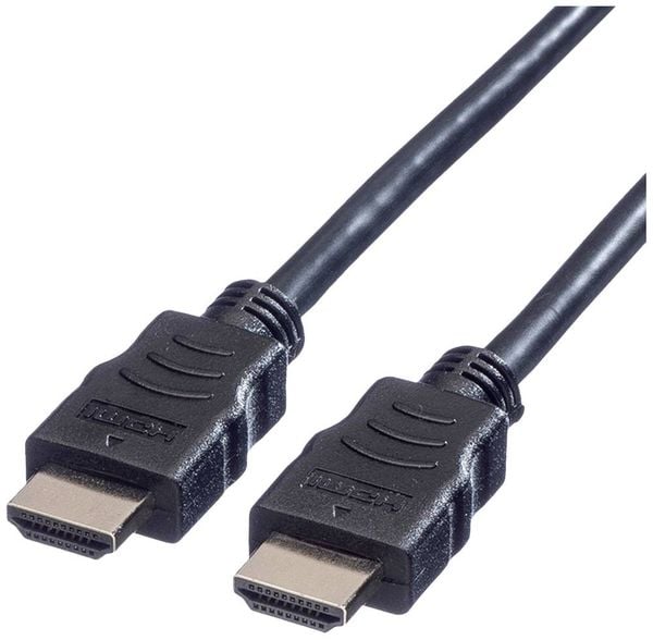 Value HDMI Anschlusskabel HDMI-A Stecker 2.00m Schwarz 11.99.5542 4K UHD, Geschirmt HDMI-Kabel