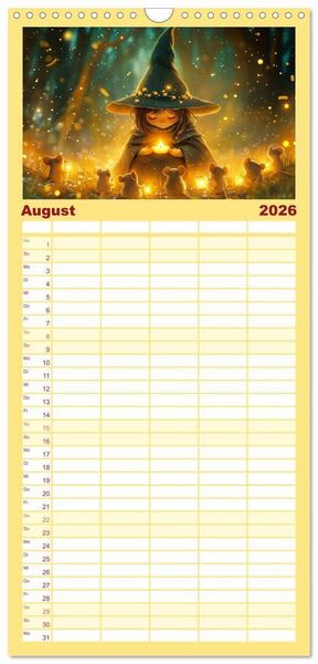Produktbild: Familienplaner 2026 - Zauber zur Mitternacht mit 5 Spalten (Wandkalender, 21 x 45 cm) CALVENDO