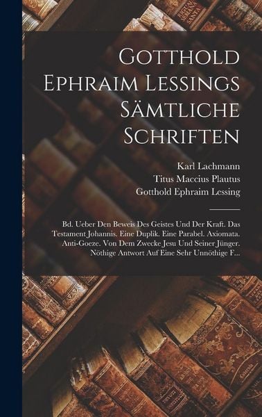 Produktbild: Gotthold Ephraim Lessings S&auml;mtliche Schriften