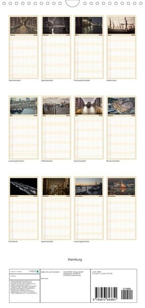 Produktbild: Hamburg - Familienplaner hoch (Wandkalender 2022 , 21 cm x 45 cm, hoch)