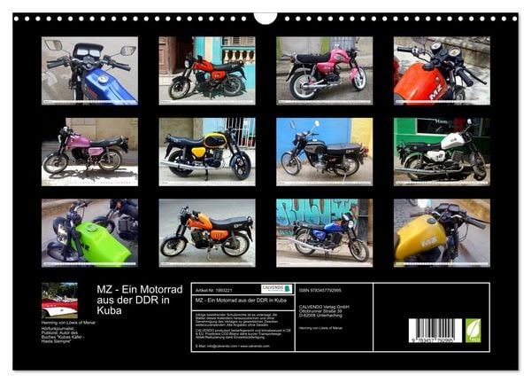 Produktbild: MZ - Ein Motorrad aus der DDR in Kuba (Wandkalender 2026 DIN A3 quer), CALVENDO Monatskalender