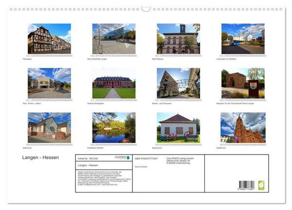 Produktbild: Langen - Hessen (Wandkalender 2026 DIN A2 quer), CALVENDO Monatskalender