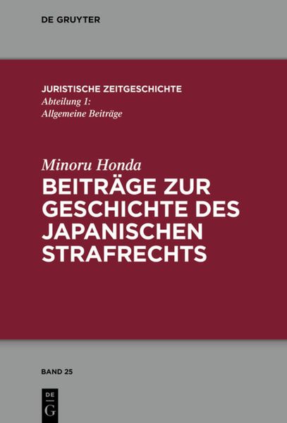 Produktbild: Beitr&auml;ge zur Geschichte des japanischen Strafrechts