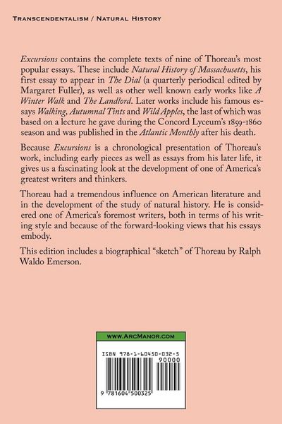Produktbild: Thoreau's Excursions with a Biographical 'Sketch' by Ralph Waldo Emerson