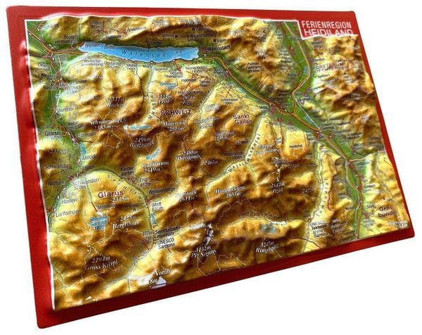 Produktbild: Markgraf, A: Reliefpostkarte Ferienregion Heidiland