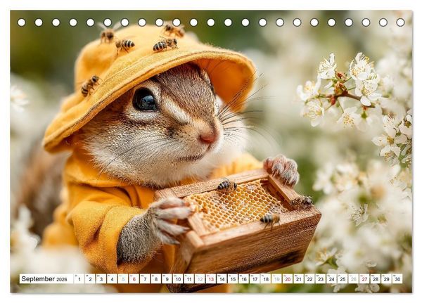 Produktbild: Eichh&ouml;rnchen - Die lustigen Tiere und ihre Berufe im Wald (Tischkalender 2026 DIN A5 quer), CALVENDO Monatskalender