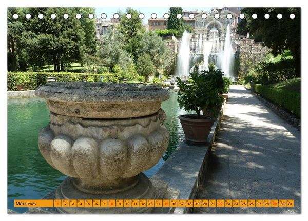 Produktbild: Die h&auml;ngenden G&auml;rten von Tivoli - Die Villa d'Este (Tischkalender 2026 DIN A5 quer), CALVENDO Monatskalender