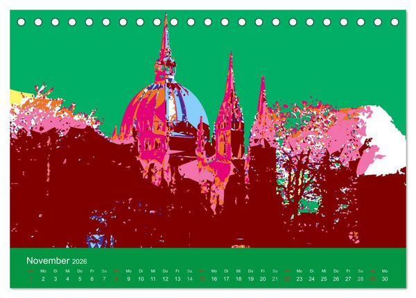 Produktbild: WIEN popartig (Tischkalender 2026 DIN A5 quer), CALVENDO Monatskalender