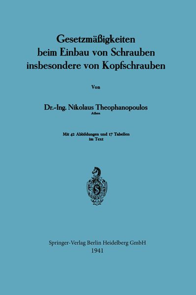 Produktbild: Gesetzm&auml;&szlig;igkeiten beim Einbau von Schrauben insbesondere von Kopfschrauben