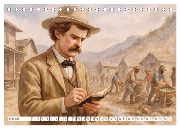 Produktbild: Mark Twain (Tischkalender 2026 DIN A5 quer), CALVENDO Monatskalender