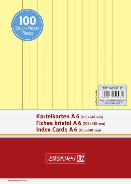 Produktbild: Brunnen Karteikarte A6 lin ge 100St
