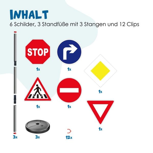 Produktbild: alldoro - Verkehrszeichen-Set, 75 cm hoch
