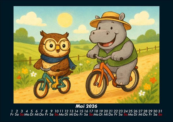 Produktbild: Ollie & Sash - Sportliche Abenteuer 2026 Fotokalender DIN A5