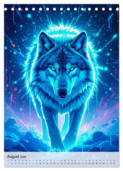 Produktbild: Neon Wildlife (Tischkalender 2026 DIN A5 hoch), CALVENDO Monatskalender