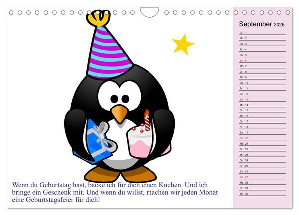 Produktbild: Pinguin-Elfe (Wandkalender 2026 DIN A4 quer), CALVENDO Monatskalender