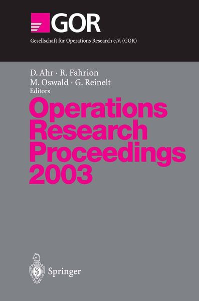 Produktbild: Operations Research Proceedings 2003