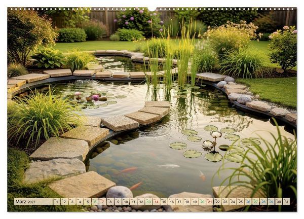 Produktbild: Oase im Garten (Wandkalender 2027 DIN A2 quer), CALVENDO Monatskalender
