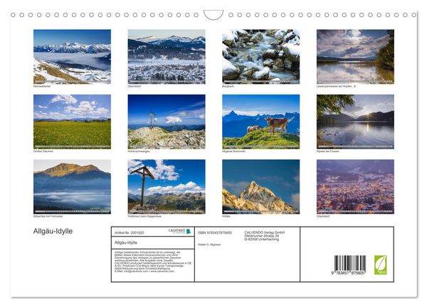 Produktbild: Allg&auml;u-Idylle (Wandkalender 2026 DIN A3 quer), CALVENDO Monatskalender