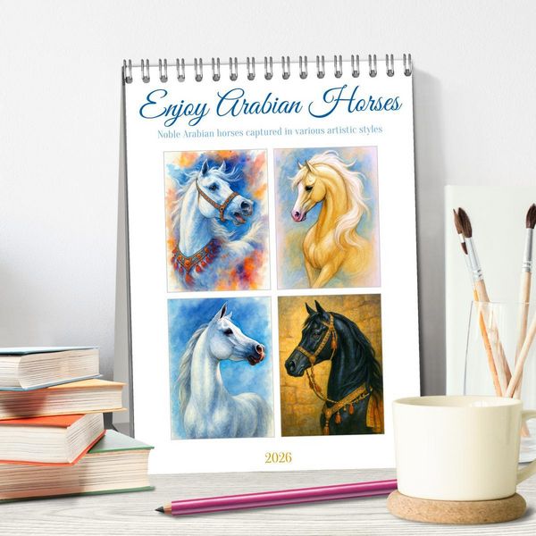 Produktbild: Enjoy Arabian Horses (Desk Calendar 2026 DIN A5 portrait), CALVENDO 12 Month DeskCalendar