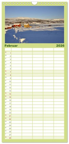Produktbild: Familienplaner 2026 - SKANDINAVIEN mit 5 Spalten (Wandkalender, 21 x 45 cm) CALVENDO