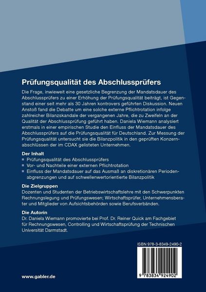 Produktbild: Pr&uuml;fungsqualit&auml;t des Abschlusspr&uuml;fers