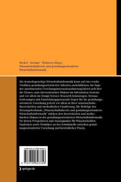 Produktbild: Wissenschaftstheorie und gestaltungsorientierte Wirtschaftsinformatik