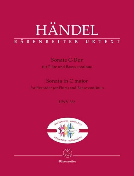 Produktbild: Sonate f&uuml;r Fl&ouml;te und Basso continuo C-Dur (HWV 365)