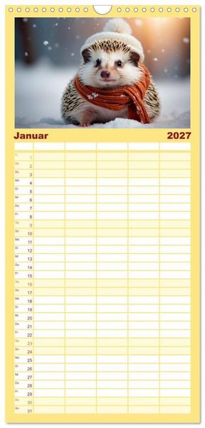 Produktbild: Familienplaner 2027 - Stachelstars mit 5 Spalten (Wandkalender, 21 x 45 cm) CALVENDO