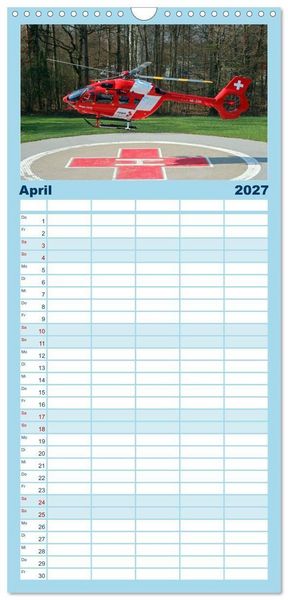 Produktbild: Familienplaner 2027 - Helikopter in der Luft 2.0 mit 5 Spalten (Wandkalender, 21 x 45 cm) CALVENDO
