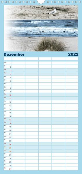 Produktbild: Familienplaner K&uuml;stenstreifen an der Nordsee (Wandkalender 2022 , 21 cm x 45 cm, hoch)