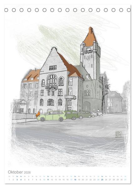 Produktbild: HATTINGEN GEZEICHNET (Tischkalender 2026 DIN A5 hoch), CALVENDO Monatskalender
