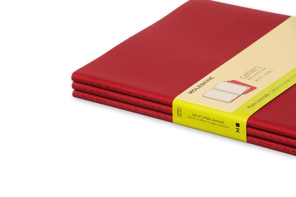 Produktbild: Moleskine Cahier Pocket Plain Red Cover XL. 3er Pack